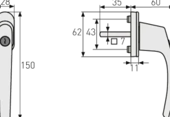 Abus raamkruk FG71 F1 SKG**