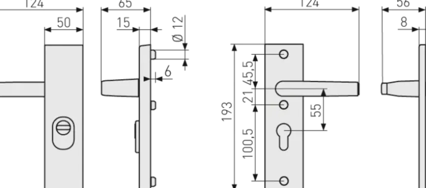 Abus veiligheidsbeslag KSZS 55 mm F1 met doorlopende deurkruk SKG***
