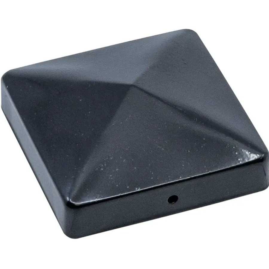 Geen Afdekkap piramide tuinpaal zwart verzinkt 9x9 cm