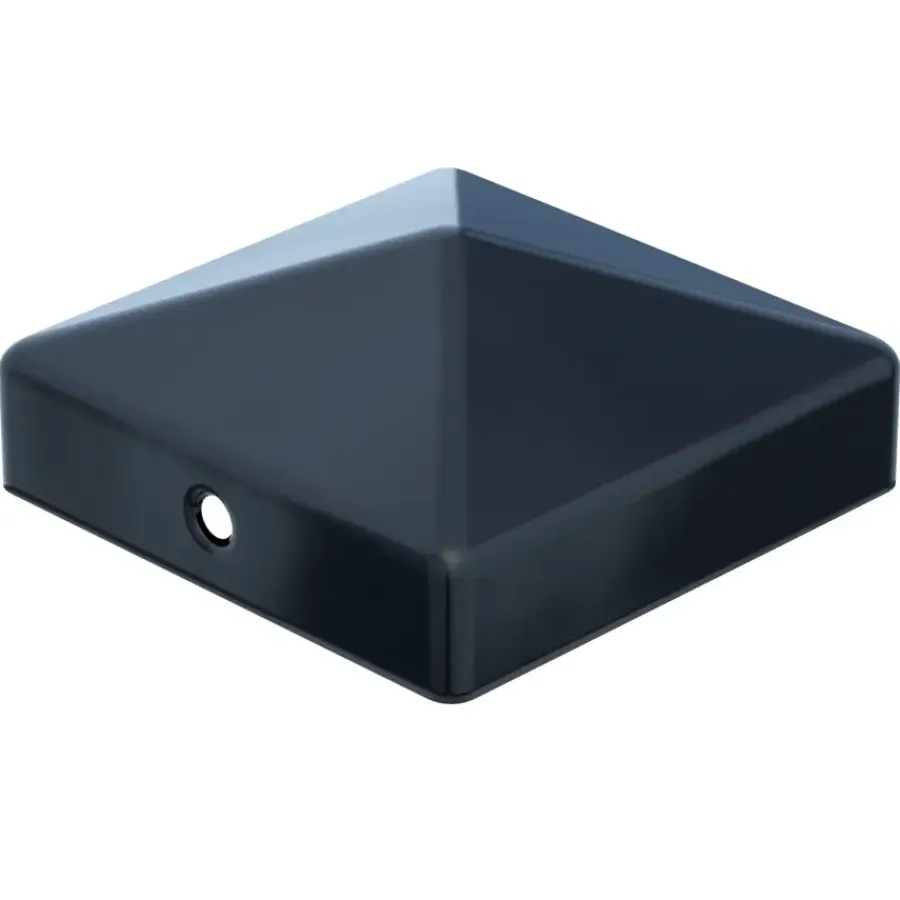 Geen Afdekkap voor tuinpaal zwart hout 7 x 7 cm