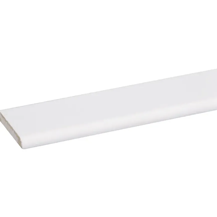 Afdeklijst grenen 6x37 mm wit gegrond lengte 270 cm
