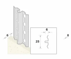 Afreiprofiel aluzink staal 260 cm