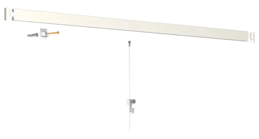 Artiteq Click Rail schilderij ophangsysteem compleet 6 meter wit RAL 9016 overschilderbaar