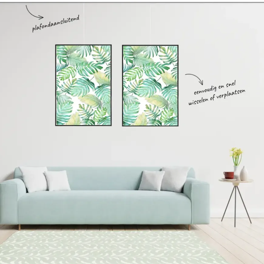 Artiteq Click Rail schilderij ophangsysteem compleet 6 meter wit RAL 9016 overschilderbaar
