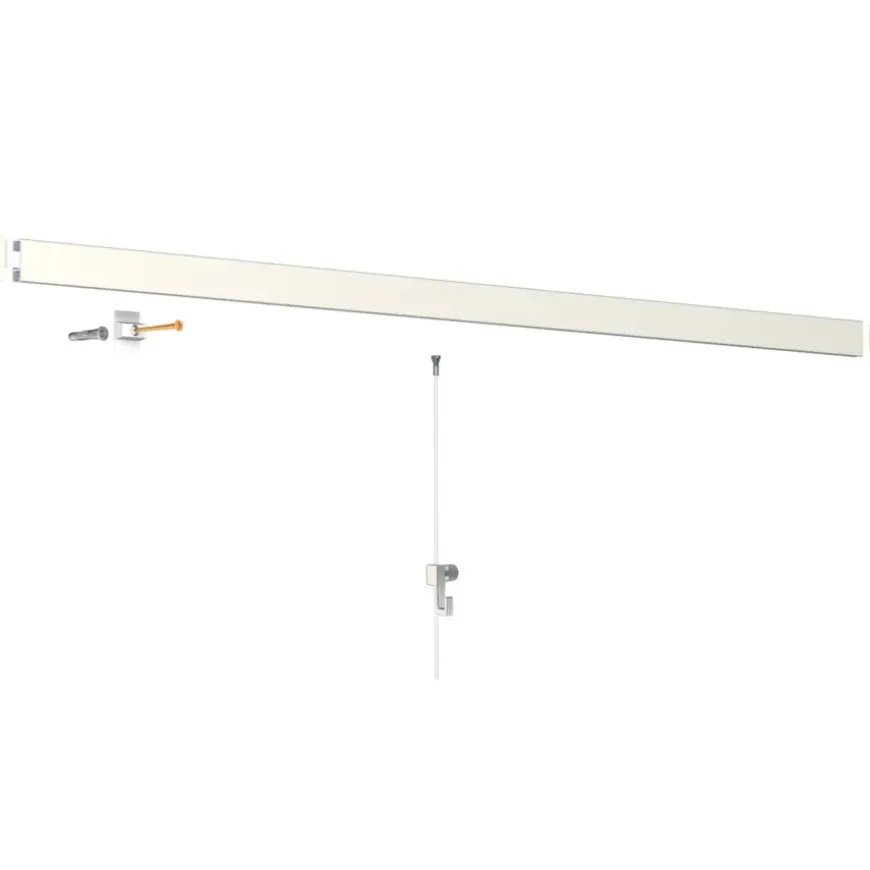 Artiteq Click Rail schilderij ophangsysteem compleet 4 meter wit RAL 9016 overschilderbaar