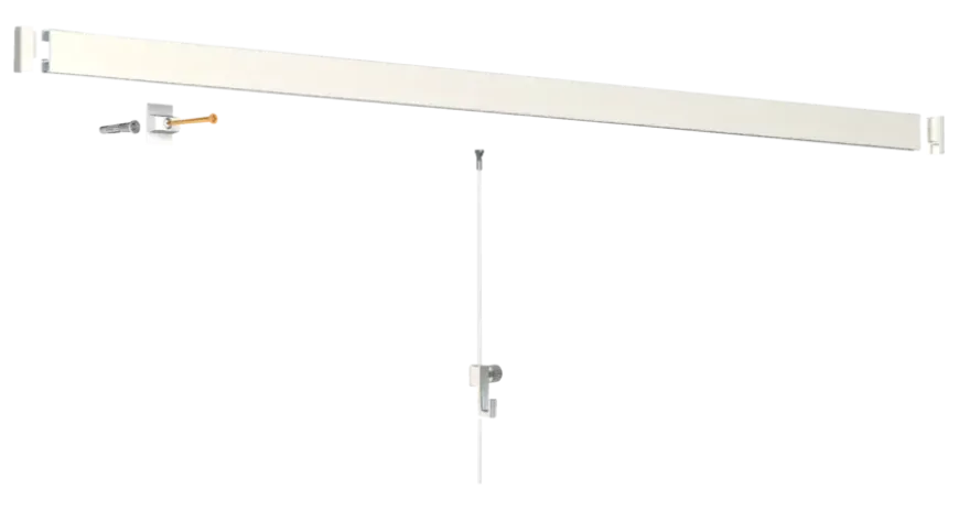 Artiteq Click Rail schilderij ophangsysteem compleet 2 meter wit RAL 9016 overschilderbaar
