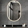 Atlantic badkamerspiegel Dona met verlichting ovaal 90 x 60 cm chroom - met zwarte aluminium rand