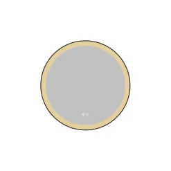 Atlantic badkamerspiegel Janessa met verlichting rond ø 60 cm chroom - met zwarte aluminium rand