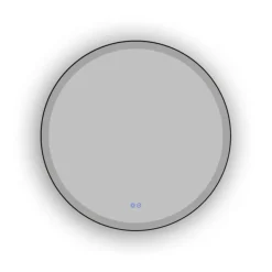 Atlantic badkamerspiegel Janessa met verlichting rond ø 80 cm chroom - met zwarte aluminium rand