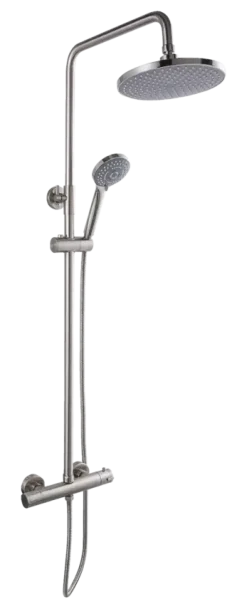Atlantic regendoucheset Asher met handdouche 3 standen en thermostaatkraan RVS - hartafstand kraan 15 cm