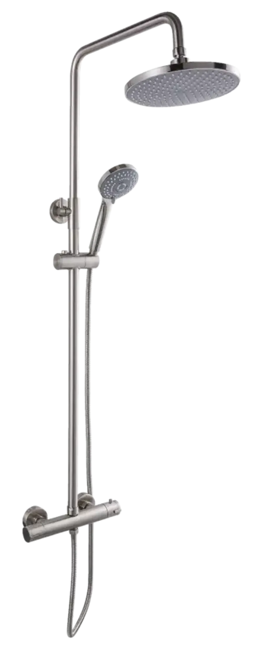 Atlantic regendoucheset Asher met handdouche 3 standen en thermostaatkraan RVS - hartafstand kraan 15 cm