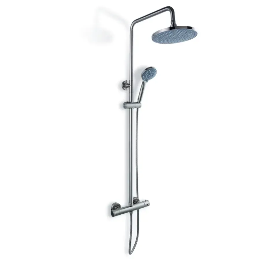 Atlantic regendoucheset Asher met handdouche 3 standen en thermostaatkraan RVS - hartafstand kraan 15 cm
