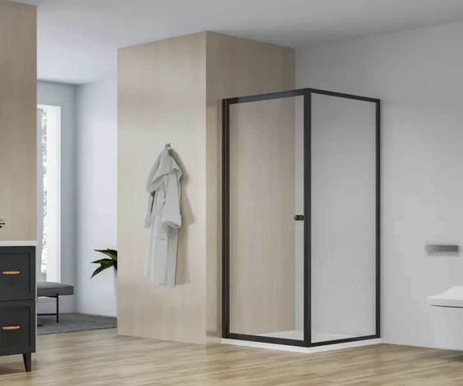 Atlantic Roan Douchewand en -deur 90x90x190cm Zwart