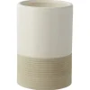 Atlantic tandenborstelbeker keramiek met ribbels Wit/Zand