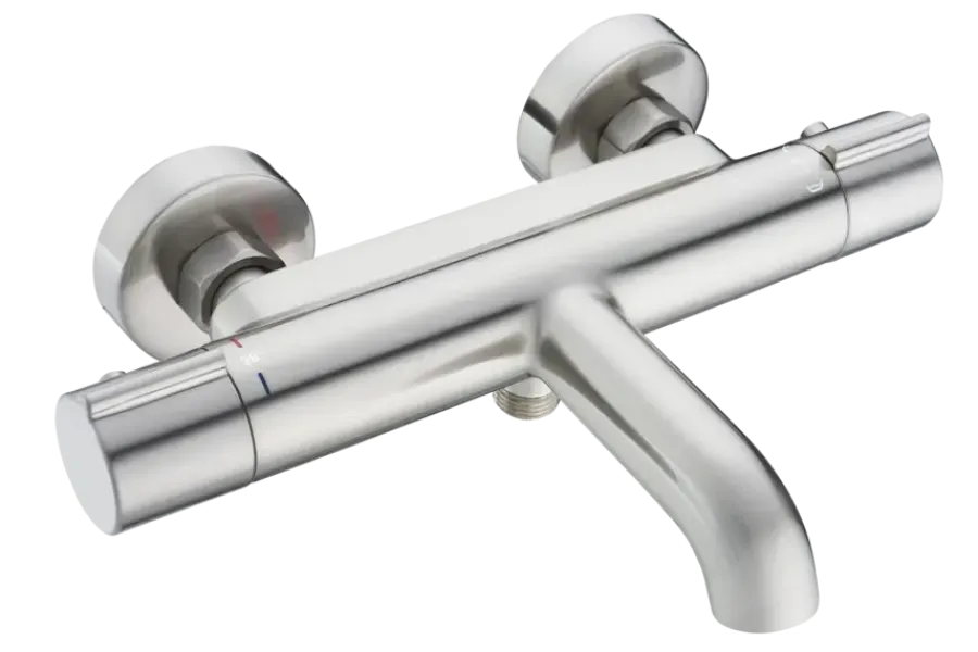 Atlantic thermostatische badkraan Colin RVS 15 cm