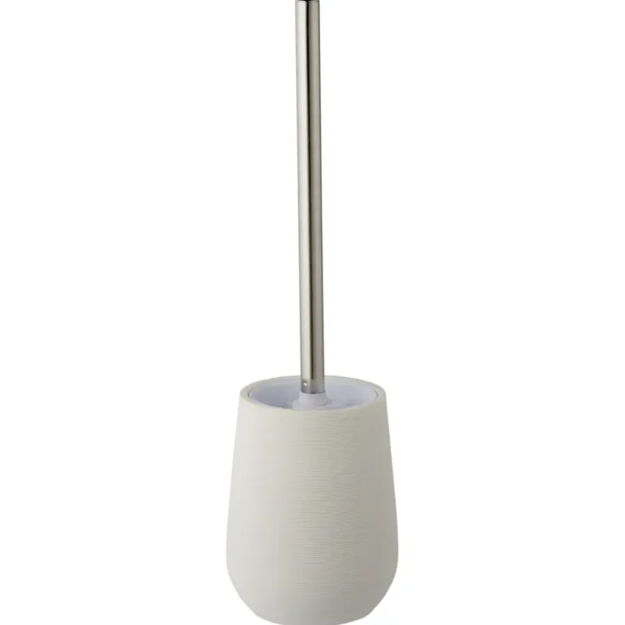Atlantic toiletborstelgarnituur natuursteenlook met ribbels Wit