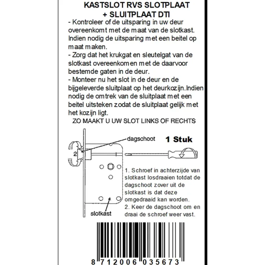 ATZ Insteekslot kastslot met RVS voorplaat Doorn 50mm