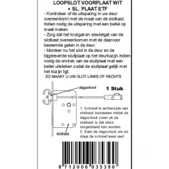 ATZ Insteekslot loopslot met witte voorplaat Doorn 50mm