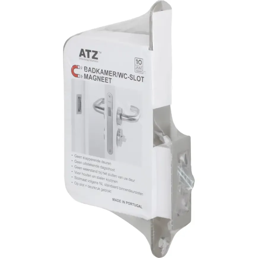 ATZ Magneet insteekslot badkamerslot/wc-slot met RVS voorplaat Doorn 50mm
