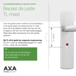 AXA deurkrukset Curve Blok aluminium blindschild zilver wc-/badkamersluiting 63/8