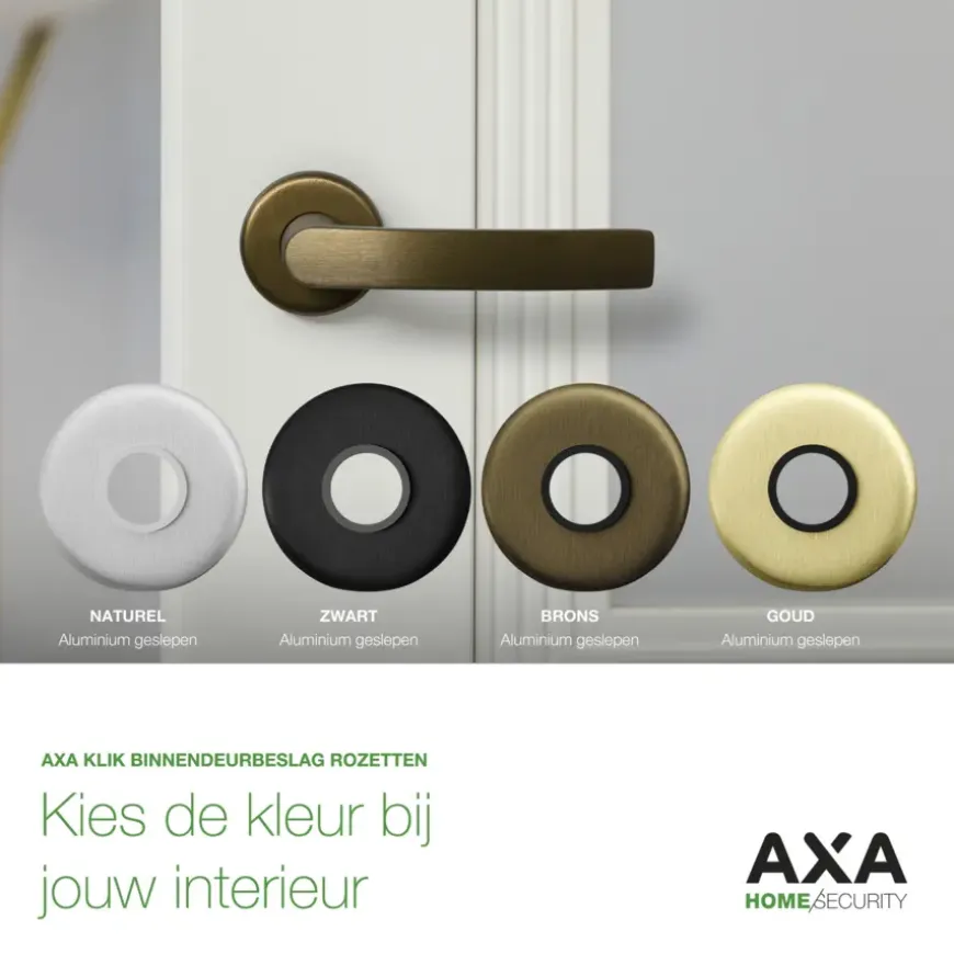 AXA deurkrukset Curve Blok zwart rozet met wc-/badkamergarnituur