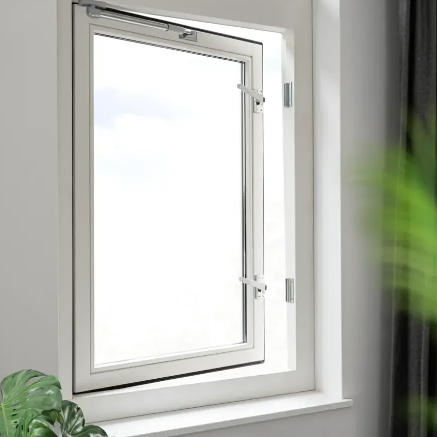 AXA Raamsluiting met drukknop links aluminium