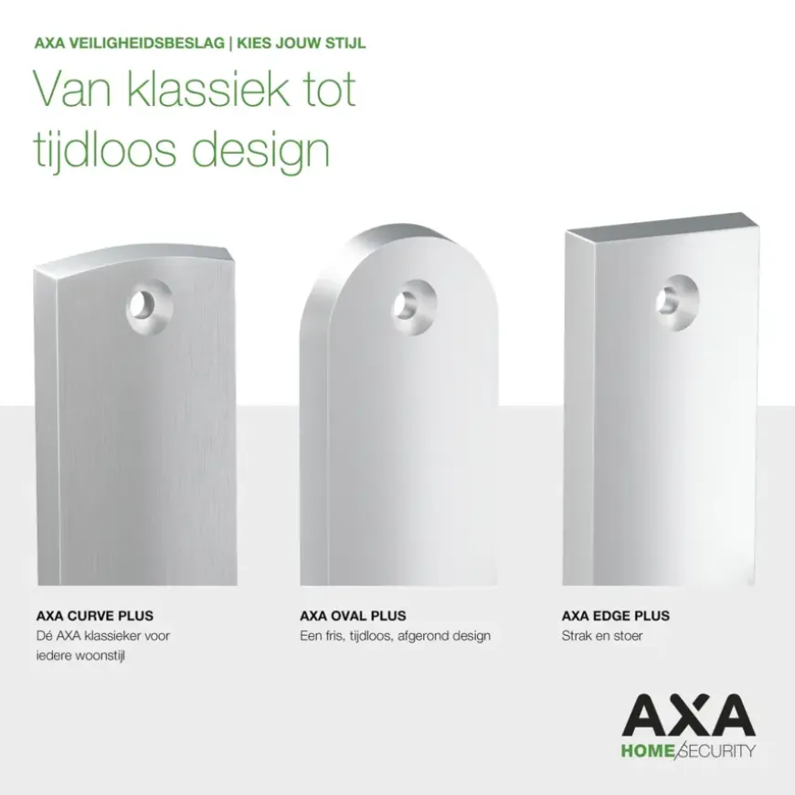 AXA veiligheidsbeslag Edge achterdeur zwart smal schild met SKG 3-sterren 72 mm