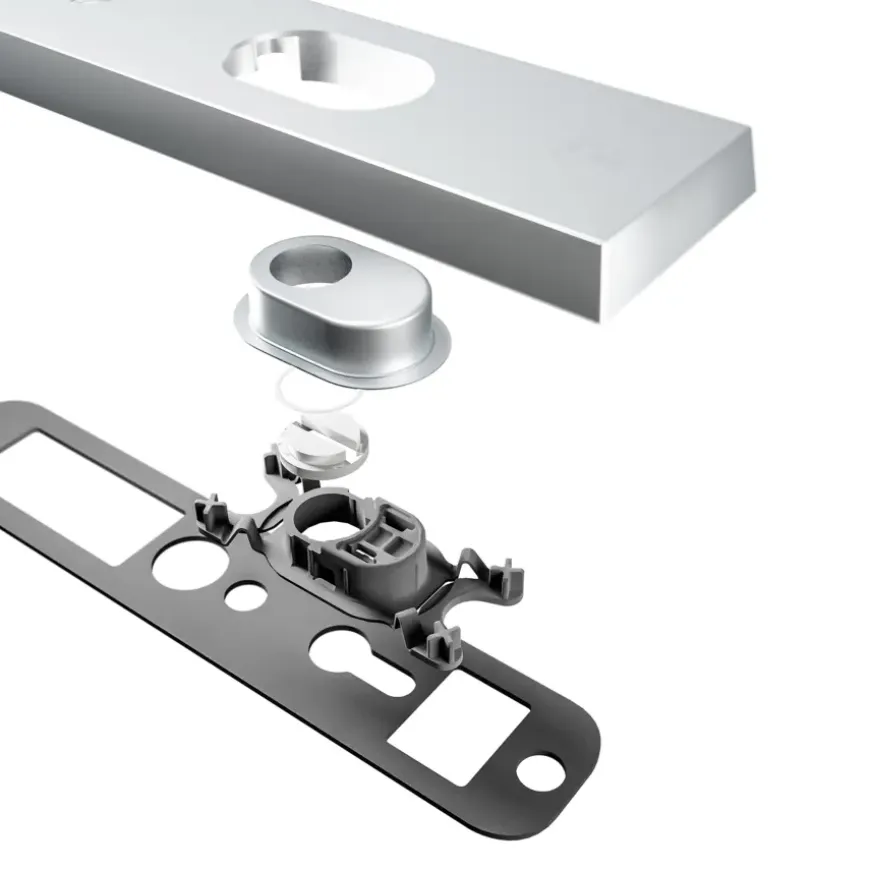 AXA veiligheidsbeslag Edge voordeur zwart langschild met SKG 3-sterren 55 mm