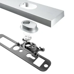 AXA veiligheidsbeslag Oval achterdeur aluminium smal schild met SKG 3-sterren 72 mm
