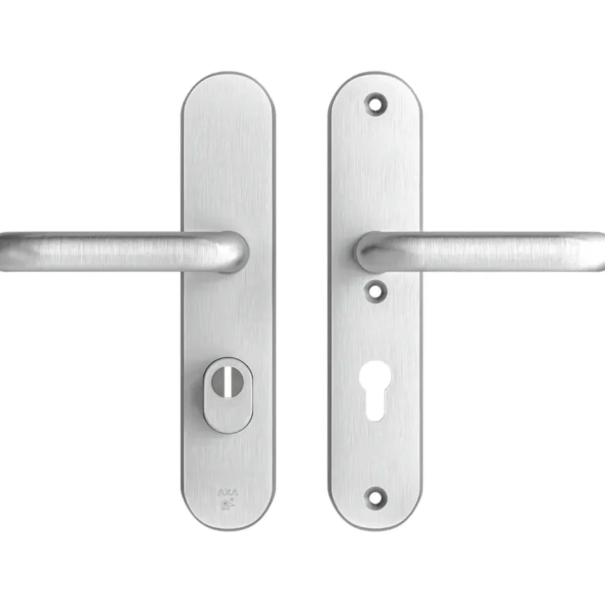 AXA veiligheidsbeslag Oval achterdeur aluminium langschild met SKG 3-sterren 72 mm