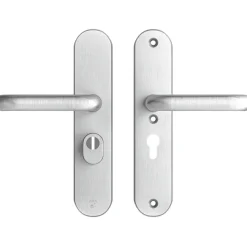 AXA veiligheidsbeslag Oval achterdeur aluminium langschild met SKG 3-sterren 55 mm