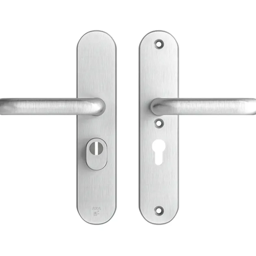 AXA veiligheidsbeslag Oval achterdeur aluminium langschild met SKG 3-sterren 55 mm