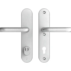 AXA veiligheidsbeslag Oval achterdeur aluminium langschild met SKG 3-sterren 92 mm