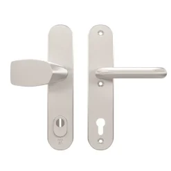 AXA veiligheidsbeslag Oval voordeur aluminium langschild met SKG 3-sterren 92 mm