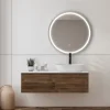 Geen Badkamerspiegel Isla met verlichting rond 60 x 60 cm ø 60 cm met lijst chroom