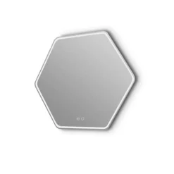 Geen Badkamerspiegel Nora met verlichting hexagon 79 x 70 cm met lijst chroom