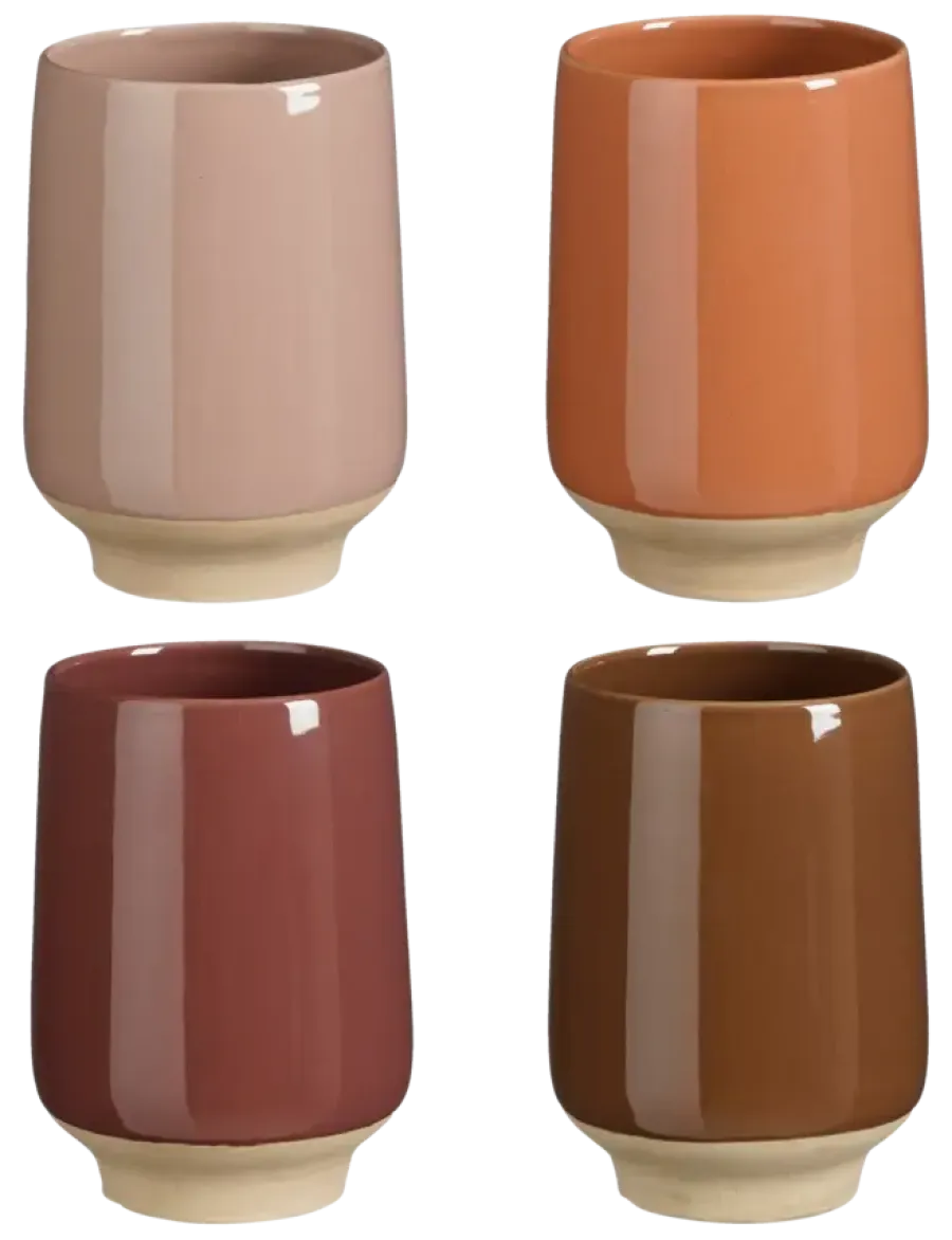 Geen Beker donker paars donker roze donker bruin donker geel - h12xd8cm