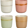 Geen Beker groen beige roze wit - h8,5xd8cm - per stuk