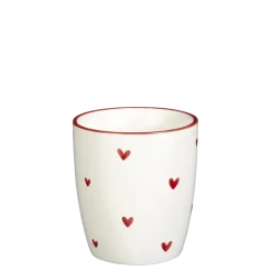 Geen Beker hart rood - h8,5xd8cm