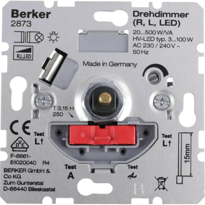 Berker Inbouw Dimmer LED/Gloei/Halogeen