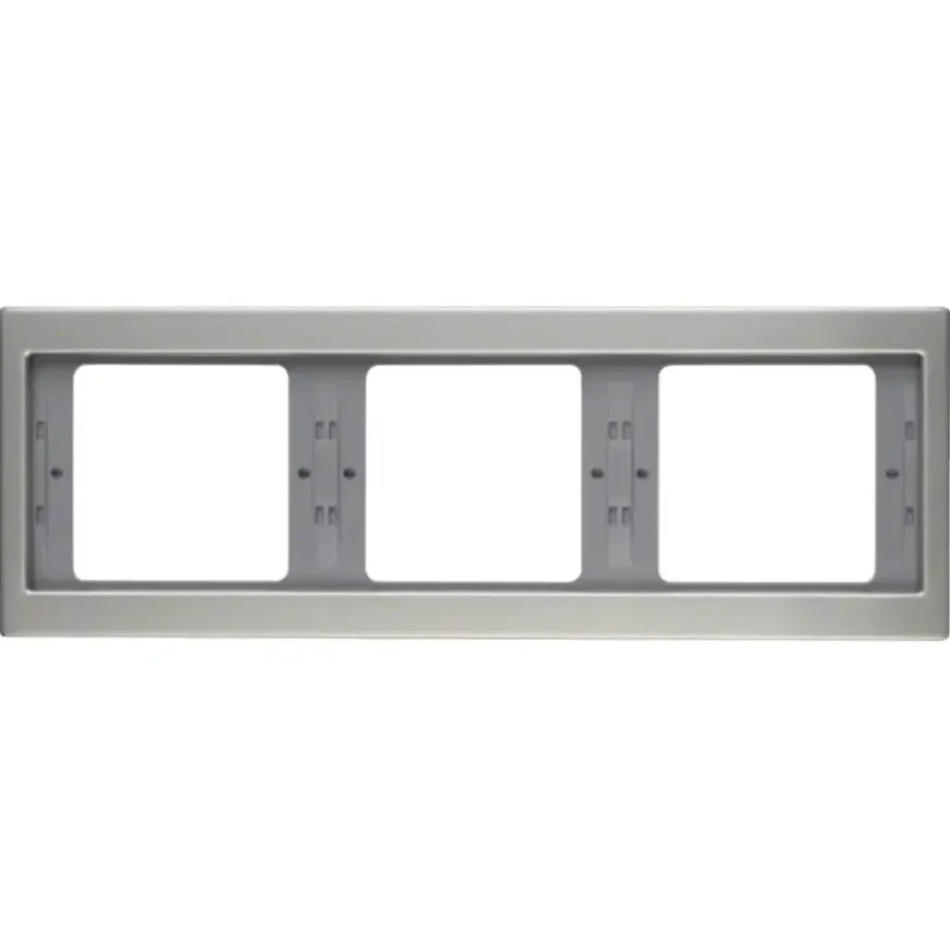 Berker K5 Afdekraam 3-voudig RVS