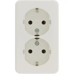 Berker Opbouw Dubbel Stopcontact Wit