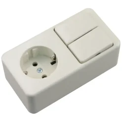 Berker Opbouw Enkel Geaard Stopcontact met Serieschakelaar Wit