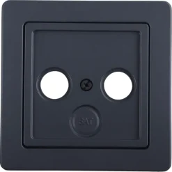 Berker Q1 Centraalplaat Radio/TV Antraciet