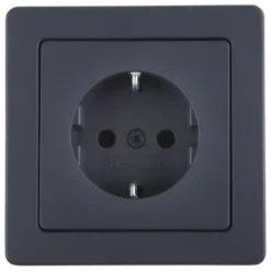 Berker Q1 Enkel Stopcontact Geaard Antraciet