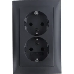 Berker S.1 Dubbel Geaard Stopcontact antraciet