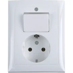 Berker S.1 Geaard Stopcontact met Wisselschakelaar Wit
