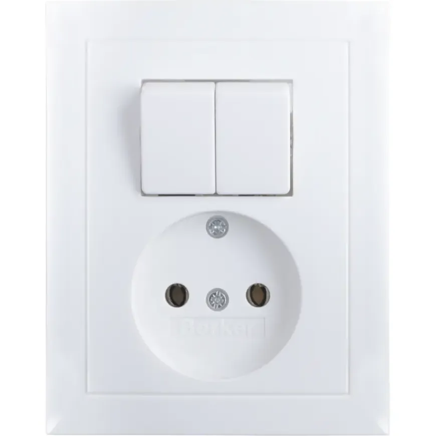 Berker S.1 stopcontact met serieschakelaar wit