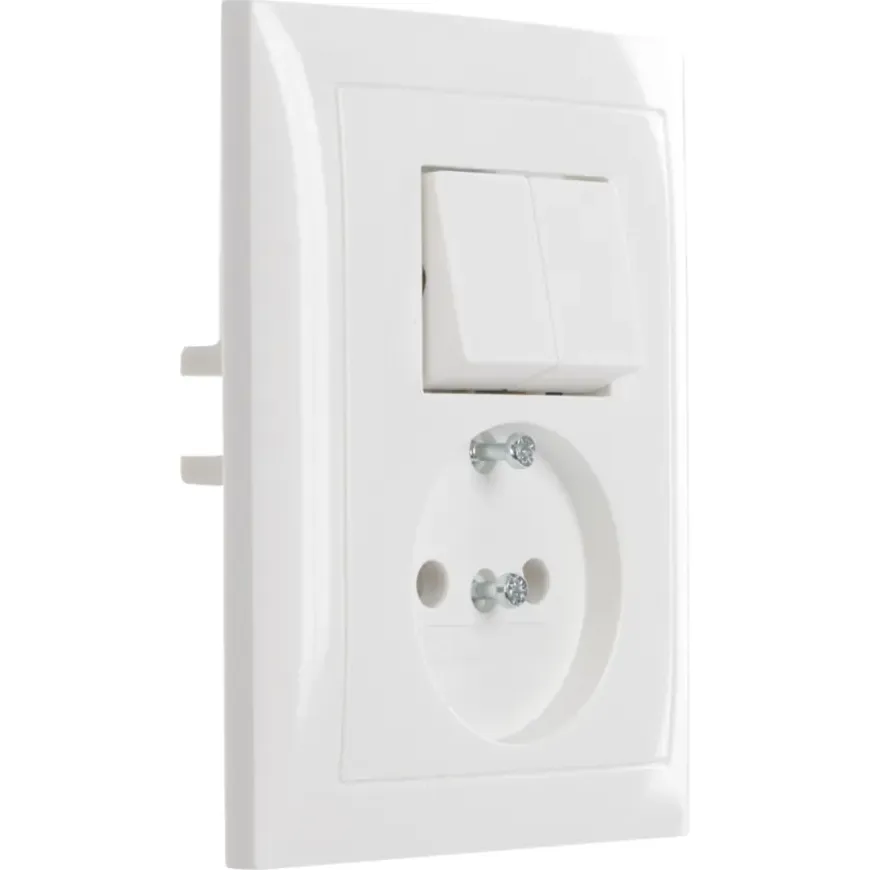 Berker S.1 stopcontact met serieschakelaar wit