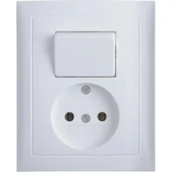 Berker S.1 stopcontact met wisselschakelaar wit